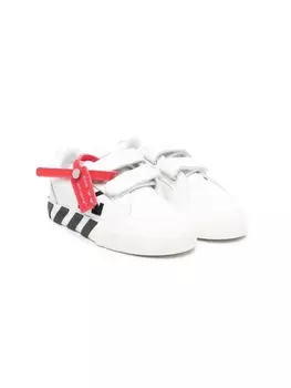 Off-White Kids кроссовки на липучках с нашивкой-логотипом, белый