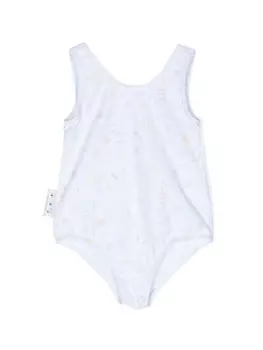 Off-White Kids купальник с принтом, белый