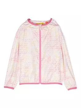 Off-White Kids куртка с капюшоном и логотипом, белый