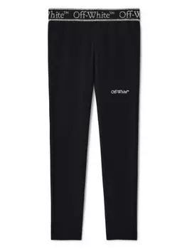 Off-White Kids легинсы Bookish Logo Band, черный