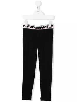 Off-White Kids легинсы с логотипом, черный