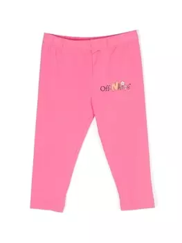 Off-White Kids легинсы с логотипом, розовый
