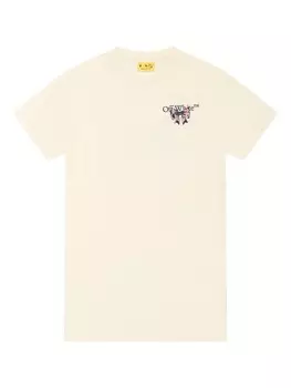 Off-White Kids мини-платье с принтом стрелок, нейтральный цвет