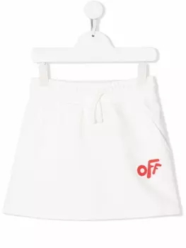 Off-White Kids мини-юбка с логотипом, белый