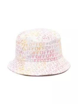 Off-White Kids панама с логотипом, белый