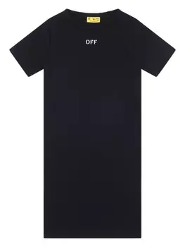 Off-White Kids платье-футболка с логотипом, черный