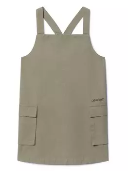 Off-White Kids платье карго Bookish, зеленый