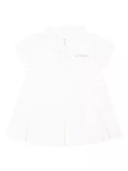 Off-White Kids платье со складками, белый