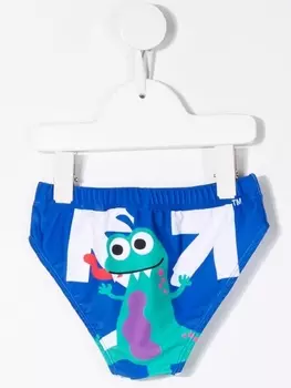 Off-White Kids плавки с принтом, синий