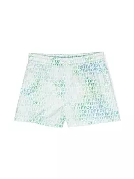 Off-White Kids плавки-шорты с логотипом, белый