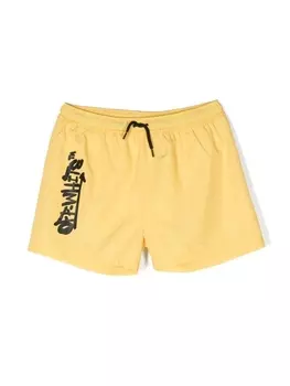 Off-White Kids плавки-шорты с логотипом, желтый