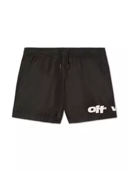 Off-White Kids плавки-шорты с логотипом, черный