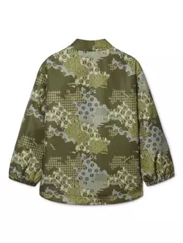 Off-White Kids пуховик Crazy Camo, зеленый