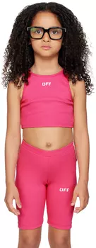 Off-White Kids Розовый топ на бретельках Off Stamp