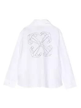 Off-White Kids рубашка с логотипом Arrows, белый