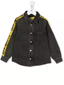 Off-White Kids рубашка с логотипом, серый