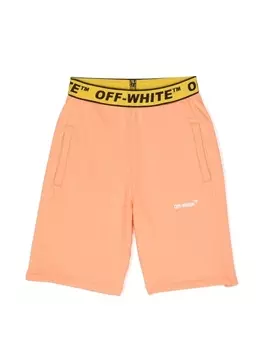 Off-White Kids шорты из джерси с логотипом, оранжевый