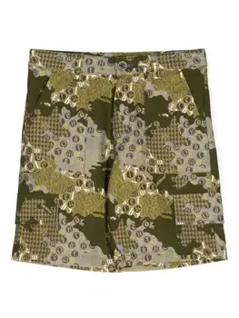 Off-White Kids шорты с камуфляжным принтом, зеленый