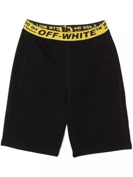 Off-White Kids шорты с логотипом, черный