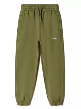 Off-White Kids спортивные брюки Bookish, зеленый