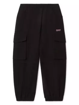 Off-White Kids спортивные брюки карго Off Stamp, черный