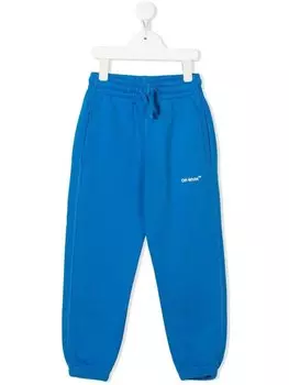 Off-White Kids спортивные брюки с логотипом, синий