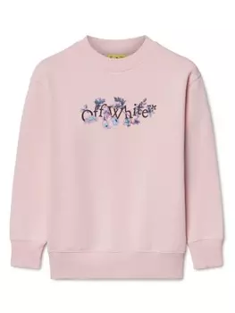 Off-White Kids толстовка Bookish Flowers, розовый