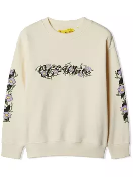 Off-White Kids толстовка Off Flowers из органического хлопка, нейтральный цвет
