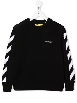 Off-White Kids толстовка Rubber Arrow с круглым вырезом, черный