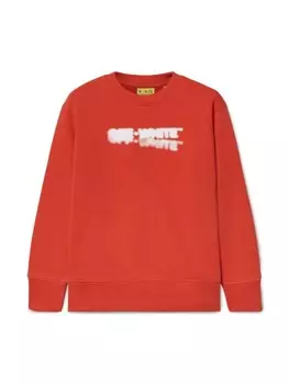 Off-White Kids толстовка с логотипом Arrow Faded, красный