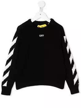 Off-White Kids толстовка с логотипом, черный