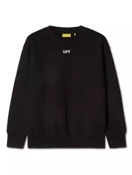 Off-White Kids толстовка с логотипом Off Stamp, черный