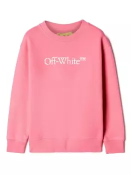 Off-White Kids толстовка с логотипом, розовый