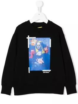 Off-White Kids толстовка с принтом Monsterlisa, черный