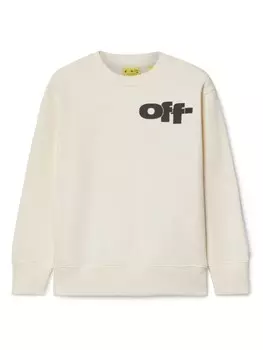 Off-White Kids толстовка Type Graphic, нейтральный цвет