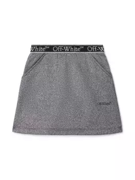 Off-White Kids юбка Bookish с логотипом, серый