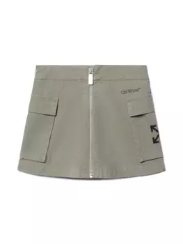 Off-White Kids юбка карго Bookish, зеленый