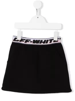 Off-White Kids юбка мини с вышитым логотипом, черный