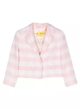 Off-White Kids укороченный пиджак в полоску, розовый