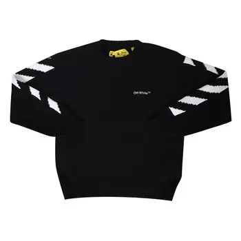 Off-White Kids Вязаный круглый вырез с круглым вырезом, цвет Черный/Белый