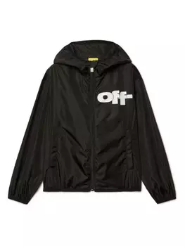 Off-White Kids ветровка с логотипом, черный