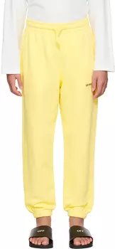 Off-White Kids Желтые резиновые спортивные штаны со стрелками