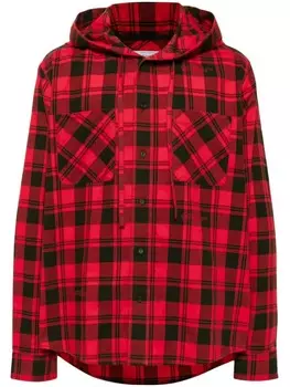 Off-White клетчатая хлопковая рубашка, черный