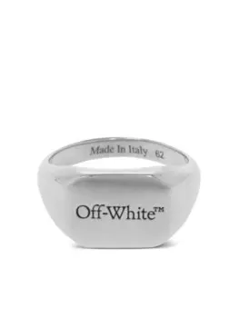 Off-White кольцо с гравировкой, серебряный