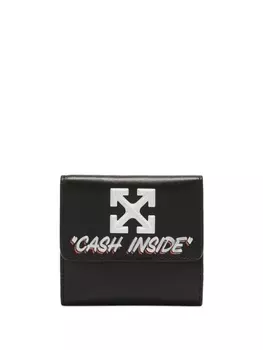 Off-White кошелек Jitney с надписью, черный