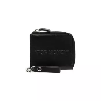 Off-White Кошелек на цепочке с тиснеными цитатами, Черный