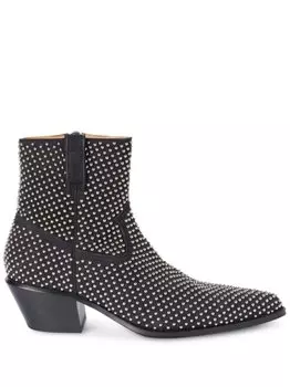 Off-White ковбойские ботинки со вставками, черный