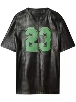 Off-White кожаная футболка Natlover, черный