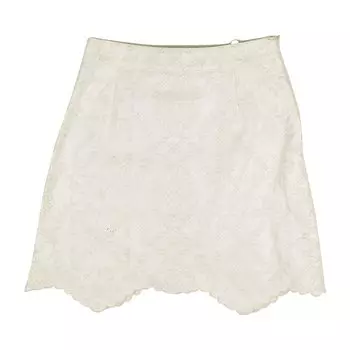 Off-White Кожаная юбка с вышивкой Белый