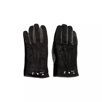 Off-White Кожаные перчатки Pivot Черный/Зеленый